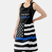 警察薄型ブルーライングリルマスターアメリカ国旗A エプロン (インサイチュ)