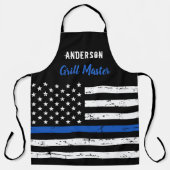 警察薄型ブルーライングリルマスターBBQ エプロン (正面)