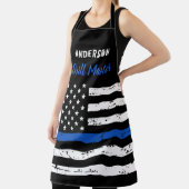 警察薄型ブルーライングリルマスターBBQ エプロン (インサイチュ)