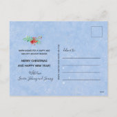 警察薄型ブルーラインフラッグメリークリスマス雪だるま シーズンポストカード (裏面)