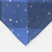 警察薄型ブルーラインフラッグメリークリスマス雪だるま フリースブランケット (角)