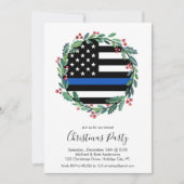 警察薄型ブルーラインリースクリスマスパーティー 招待状 (正面)