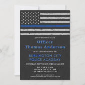 警察薄型ブルーライン法執行卒業I 招待状 (正面)