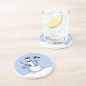 警察薄型ブルーライン雪だるまクリスマス コースター (側面)