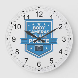 警察衣服体カメラ ラージ壁時計