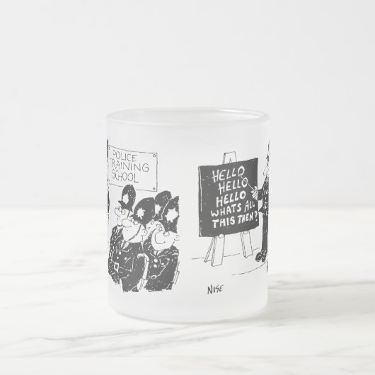 警察訓練学校の漫画 フロストグラスマグカップ (中央)