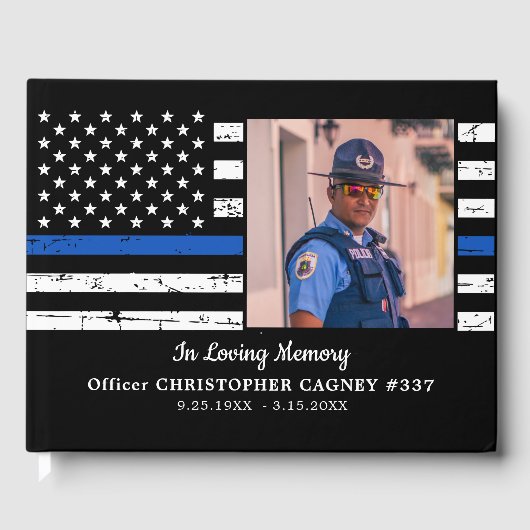 警察記念写真薄いブルーライン葬儀 ゲストブック (正面)