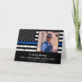 警察記念悔やみや弔慰薄いブルーライン葬儀 サンキューカード (正面)