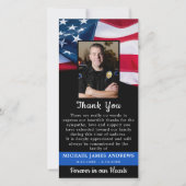 警察記念日アメリカ国旗の愛国的な葬儀 サンキューカード (正面)