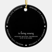 警察記念落ちた将校EOW薄い青い線 セラミックオーナメント (正面)