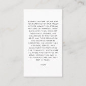 警察記念薄型ブルーライン写真祈りの言葉カード コーリングカード (裏面)