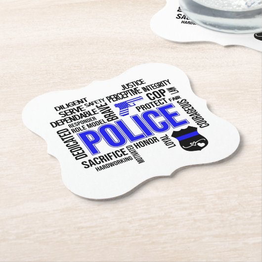 警察記述語紙コースター ペーパーコースター (アングル)