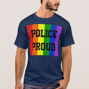 警察誇りを持ったゲイの虹の濃いTシャツ Tシャツ