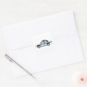 警察誇りを持った車 スクエアシール (封筒)