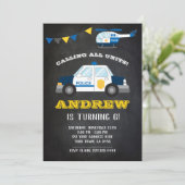 警察誕生日招待状シャルボード 招待状 (スタンド正面)