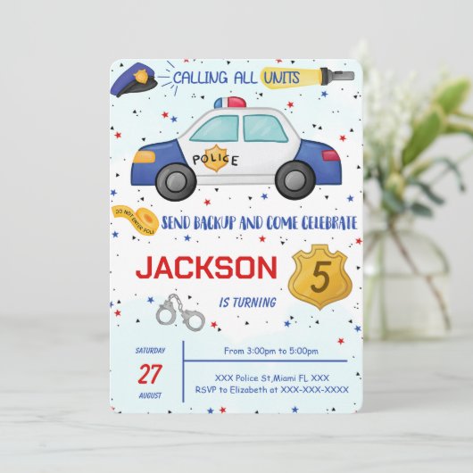 警察誕生日招待状 招待状 (スタンド正面)