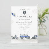 警察誕生日警官の警官の警官の車 招待状 (スタンド正面)