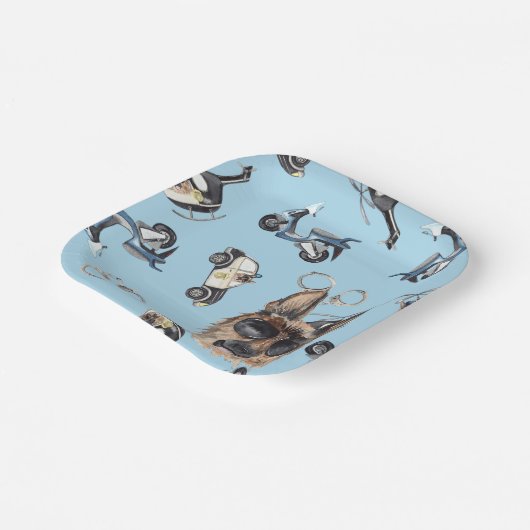 警察誕生日 ペーパープレート (傾斜あり)