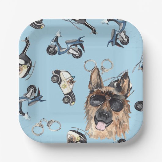 警察誕生日 ペーパープレート (正面)