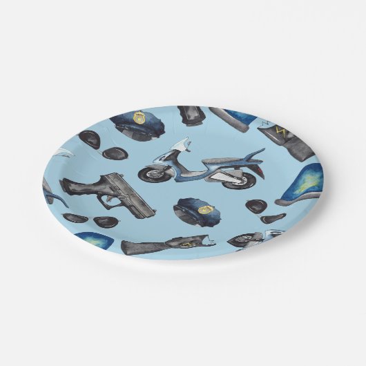 警察誕生日 ペーパープレート (アングル)