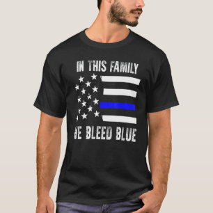警察警官のシャツ私たちはブルーアメリカ国旗Gifをブリード Tシャツ