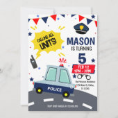 警察警官の誕生日パーティーの招待状 招待状 (正面)