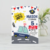 警察警官の誕生日パーティーの招待状 招待状 (スタンド正面)