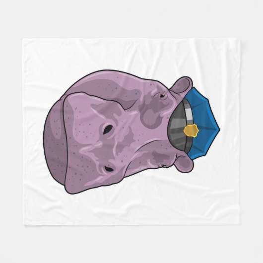 警察警察としてのヒッポ フリースブランケット (正面(横))