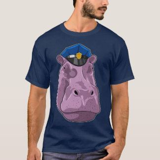警察警察としてのヒッポ Tシャツ