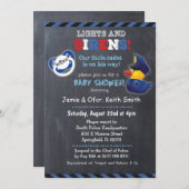 警察警察警官コップベビーシャワー招待状 招待状 (正面/裏面)