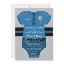 警察赤ちゃんシャワー招待状