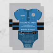 警察赤ちゃんシャワー招待状 招待状 (正面/裏面)