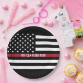 警察赤線アメリカンフラグ追加名 ペーパープレート (パーティー)