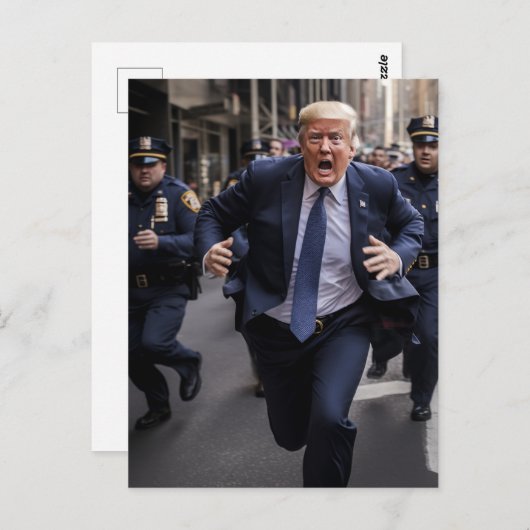 警察走から脱線おもしろいする ポストカード (正面/裏面)