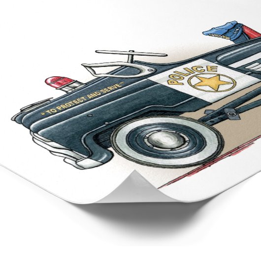 警察車のパトカー ポスター (角)