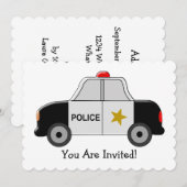 警察車の誕生日 招待状 (正面/裏面)