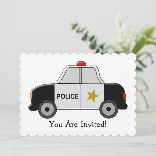 警察車の誕生日 招待状 (スタンド正面)