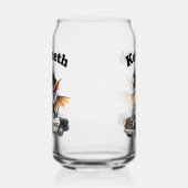 警察車を運転する小さな魅力的ドラゴン警官 ガラス缶 (右)