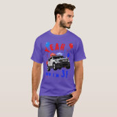 警察車両の誕生日3歳男の子プレゼント 楽しい Tシャツ (正面フル)