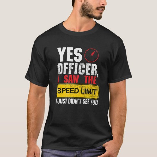 警察車両レースカーレーススポーツオートカッコいいS Tシャツ (正面)