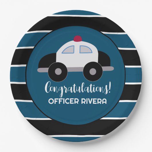 警察車警官 ペーパープレート (正面)