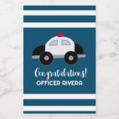 警察車警官 ワインラベル (シングルラベル)