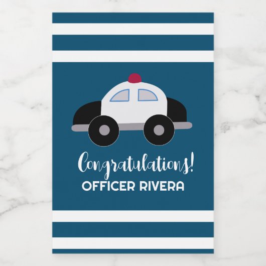 警察車警官 ワインラベル (シングルラベル)