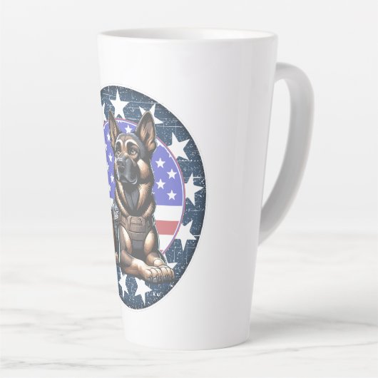 警察軍用犬K9チーム カフェラテマグ (右アングル)