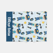 警察追加の名前ベビーおもしろい毛布 フリースブランケット (正面(横))