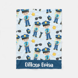 警察追加の名前ベビーおもしろい毛布 フリースブランケット