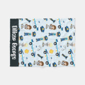 警察追加の名前男の赤ちゃん毛布 フリースブランケット (正面(横))