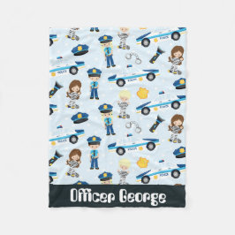 警察追加の名前男の赤ちゃん毛布 フリースブランケット