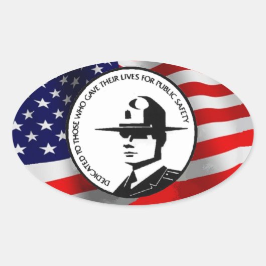警察追悼碑 楕円形シール (正面)