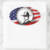 警察追悼碑 楕円形シール (バッグ)